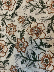 Hand Block Printed Linen Fabric , Home Decor Best Linen Fabric for decor, pillows ,upholstery, curtain - Rohiyaan